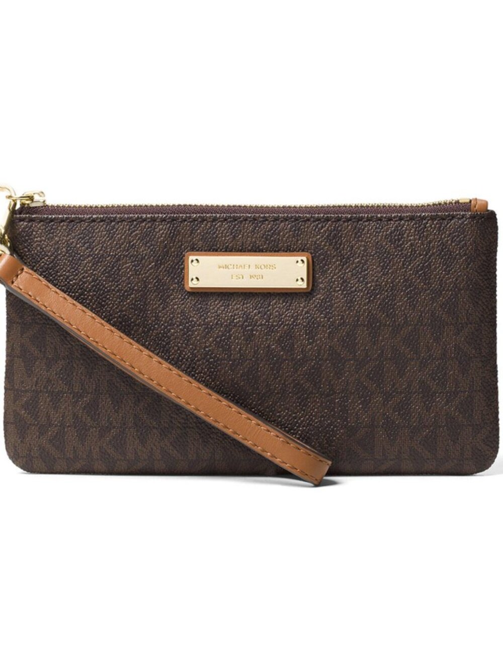 Michael Kors Jet Set Brown Signature Logo Wristlet